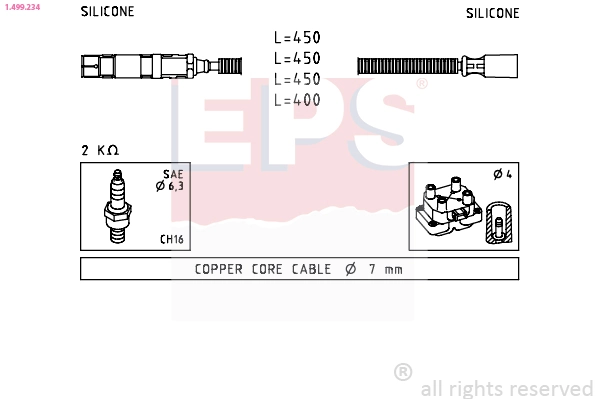 Cables de alta tensión, juego Mercedes A  (2004-2012)