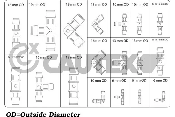 955800 Cautex Brida del sistema de refrigeración (triple unión)