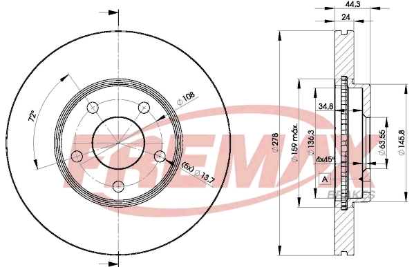 Comprar Disco de freno delantero Ford Connect  TC7 a bajo precio