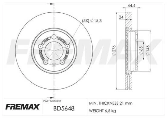 Disco de freno delantero para Audi A1  (GBA)