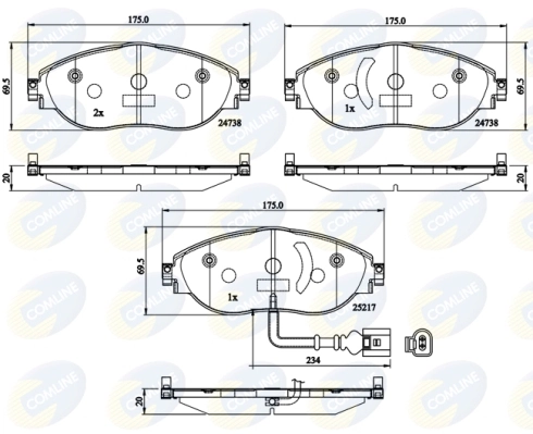 Pastillas delanteras Volkswagen Passat  (2008-2012)