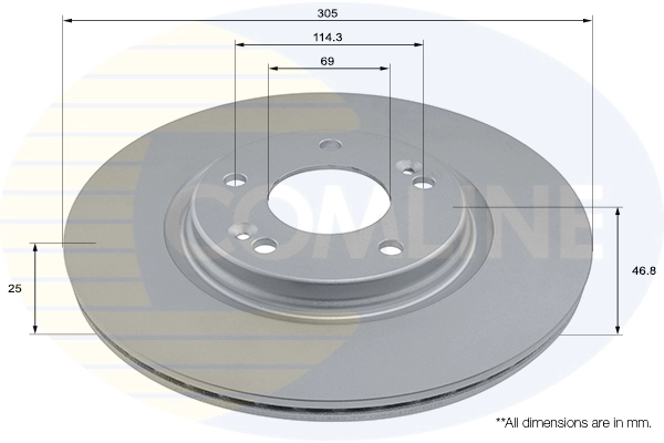 Disco de freno delantero para Hyundai Sonata VII (LF)