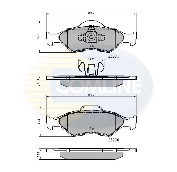 Pastillas delanteras Ford Escort  (1998-2000)