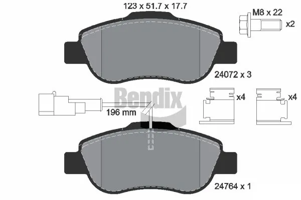 Pastillas de freno delanteras para Fiat Panda II (169A)