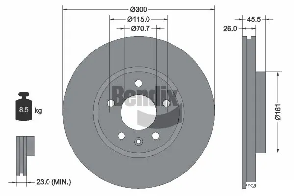 Disco de freno para Ford Fiesta CB1