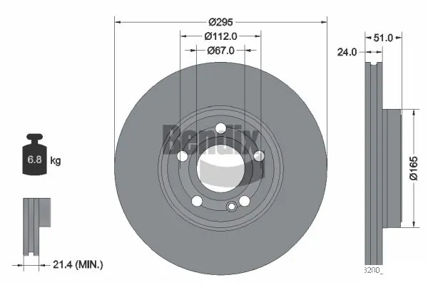 Disco de freno delantero para Mercedes A  (W177)