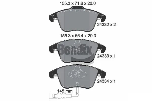 Pastillas de freno delanteras para Audi Q3  (8UB, 8UG)