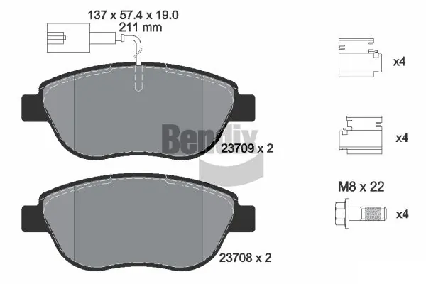 Pastillas de freno delanteras para Citroen C4  (LC)