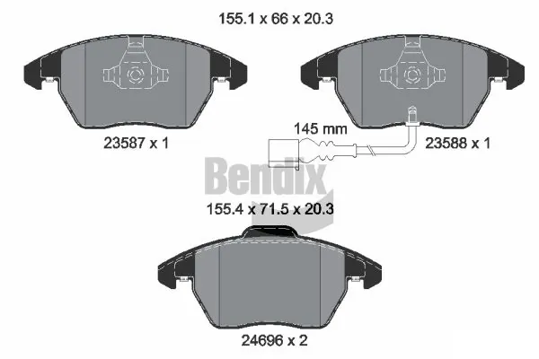 Pastillas de freno delanteras para Volkswagen Touran I (1T1, 1T2)