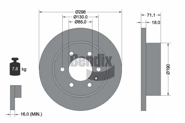 Freno de disco trasero Mercedes Sprinter  (2018-2026)