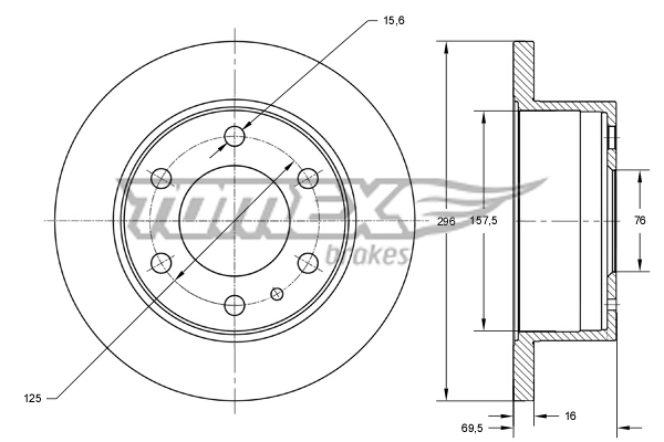 Disco de freno trasero 986479638 Bosch