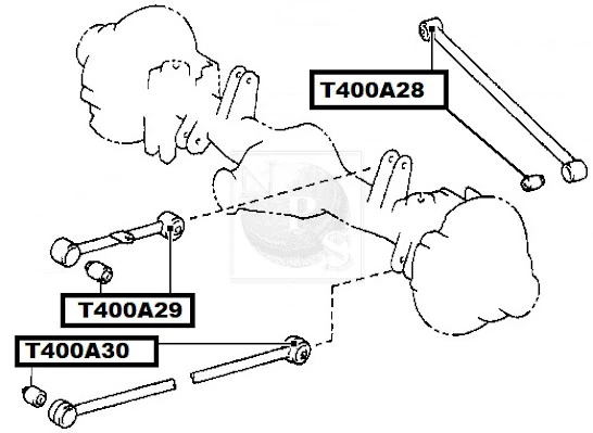Buje del brazo longitudinal inferior trasero NPS T400A30 precio, desde 9,93 EUR