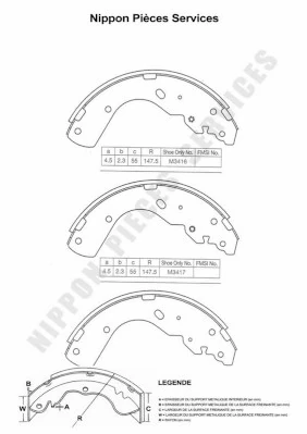URY22638Z Mazda Zapatas de freno de tambor traseras