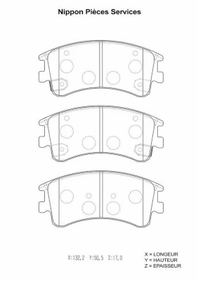 Comprar G2YS3328Z Nissan/Infiniti Pastillas delanteras de freno