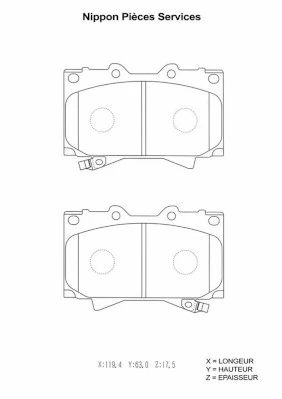 Pastillas delanteras para Toyota Land Cruiser 100 J10