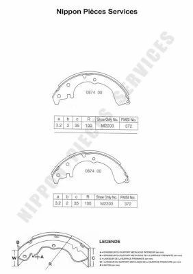 0449512010 Toyota Zapatas de freno de tambor traseras