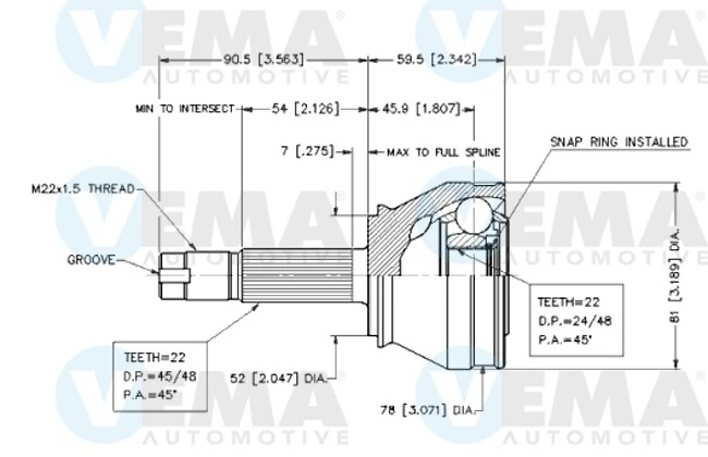 Junta homocinética exterior delantera Fiat Palio  desde 34,14 €