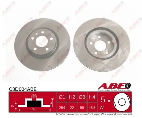 Frenos delanteros ABE C3D004ABE precio, desde 38,05 EUR