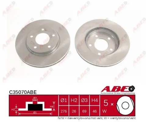Frenos delanteros ABE C35070ABE precio, desde 36,62 EUR