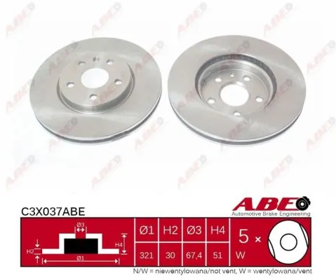 Frenos delanteros ABE C3X037ABE precio, desde 62,59 EUR