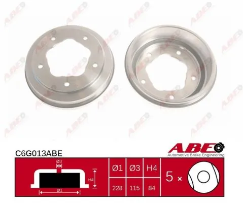 Tambor de freno trasero ABE C6G013ABE precio, desde 89,21 EUR