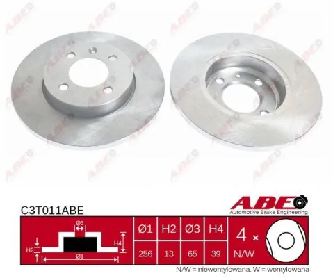 Frenos delanteros ABE C3T011ABE precio, desde 26,10 EUR