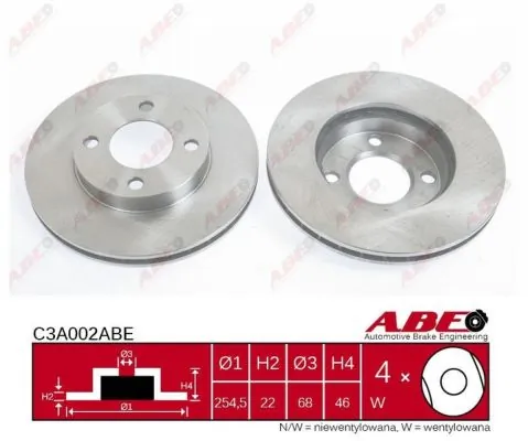 Frenos delanteros ABE C3A002ABE precio, desde 36,97 EUR