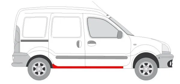 Umbral de puerta, derecha para Renault Kangoo I KC0, KC1