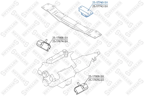 Soporte de motor trasero Nissan Terrano 1 WD21