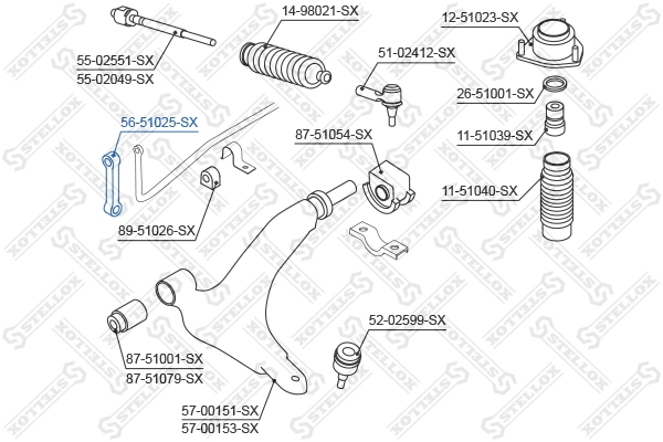 Bieleta estabilizadora delantera Hyundai Atos 