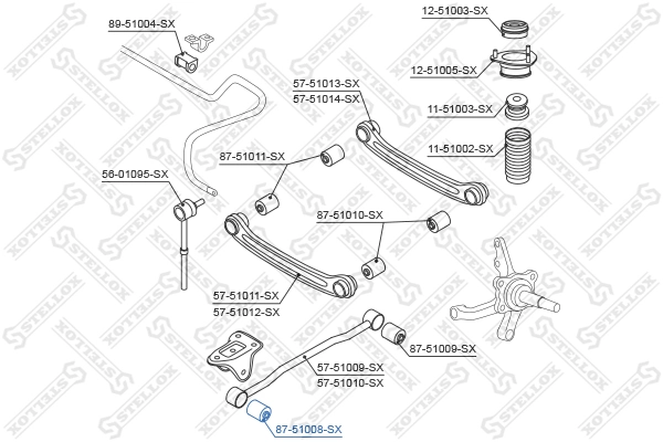 Buje de mangueta trasera 42431 Lemforder