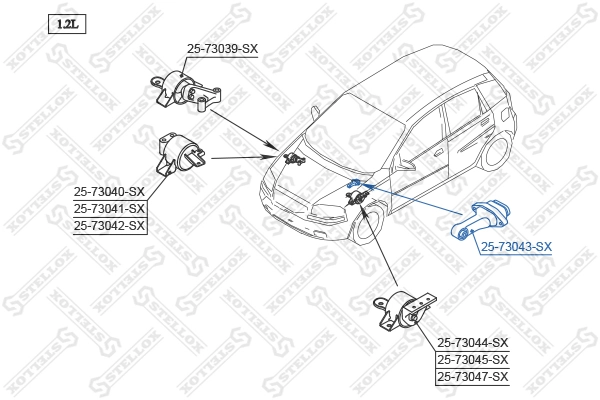 Soportes de motor trasero para Chevrolet Aveo II T250, T255