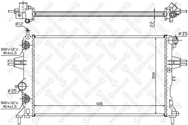 Radiador de água Opel Astra G