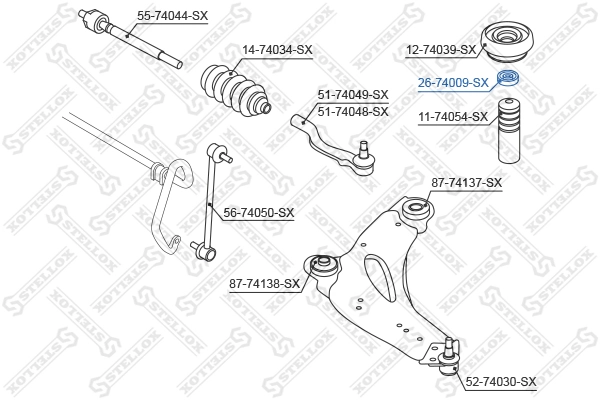 Rodamiento de soporte del amortiguador delantero Nissan/Infiniti 5432500QAB precio, desde 10,34 EUR