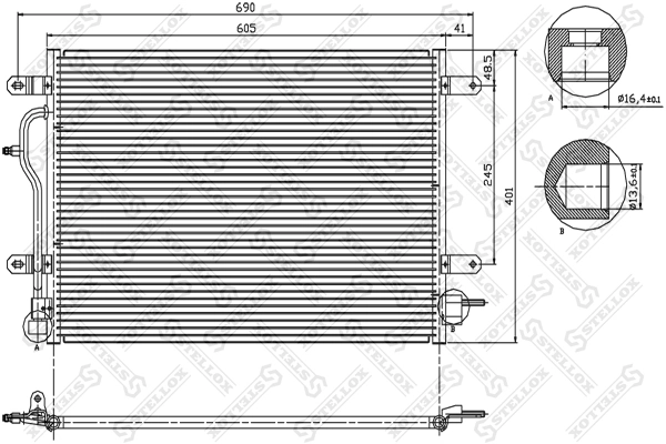 Condensador aire acondicionado para Audi A4 8E2