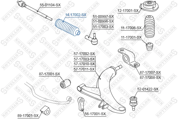 Guardapolvo dirección para Subaru Legacy I BC
