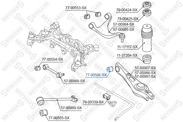 7700506SX Stellox Buje del brazo inferior trasero