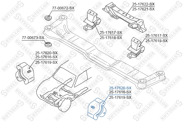 2517620SX Stellox Almohada del Motor Izquierda / Derecha