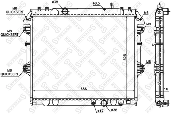 Radiador de água para Toyota Hilux  (KUN15)