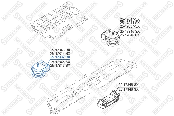 2517887SX Stellox Soporte elástico, suspensión del motor, Izquierda / Derecha