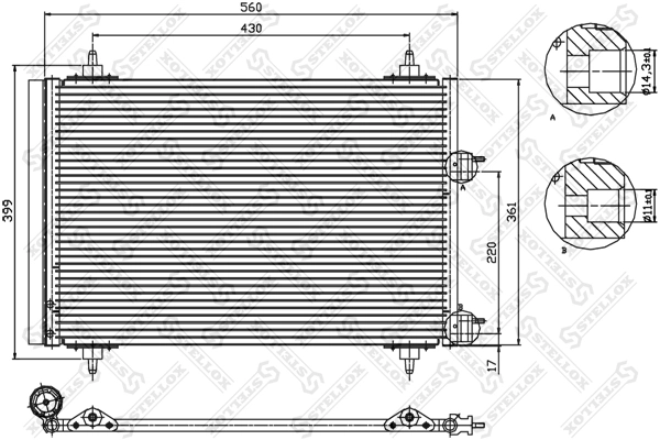 BC380 Magneti Marelli Radiador de aire acondicionado