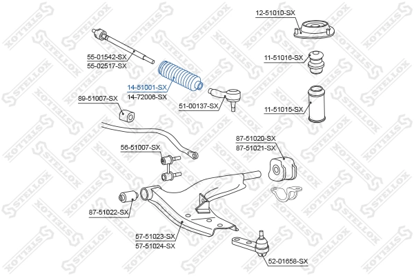 Guardapolvo dirección para Hyundai Sonata II 
