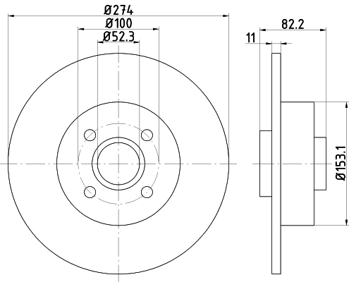 8DD355112211 HELLA Freno de disco trasero