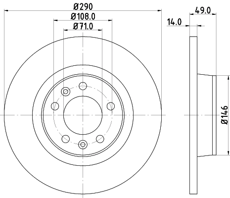 8DD355113681 HELLA Freno de disco trasero