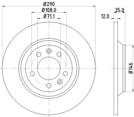 8DD355110801 HELLA Freno de disco trasero