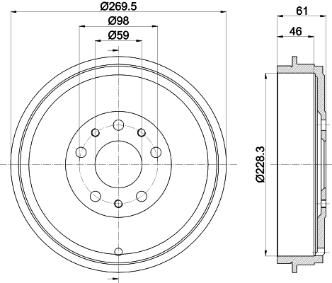 Comprar 8DT355303211 HELLA Tambor de freno trasero