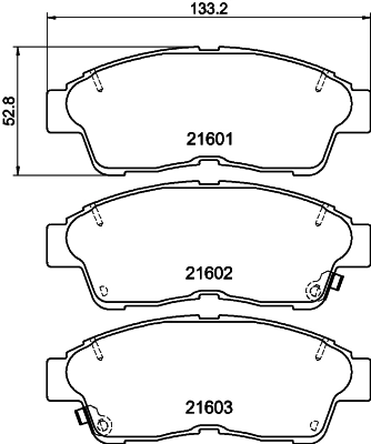 8DB355016421 HELLA Pastillas delanteras