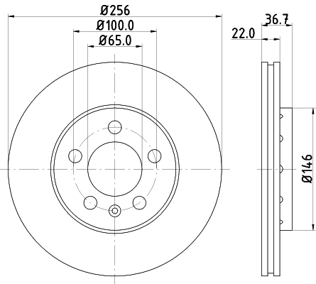 Comprar 8DD355105361 HELLA Freno de disco delantero