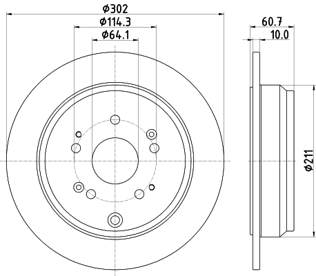8DD355119221 HELLA Freno de disco trasero