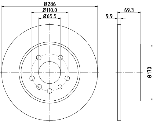 Comprar 8DD355104701 HELLA Disco de freno trasero